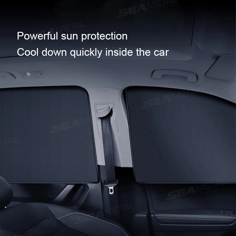 SEAMETAL Magnet Car Side Window Curtain Summer Cooling Car Sunshades UV Protector for Front/Back Window Car Styling Accessories