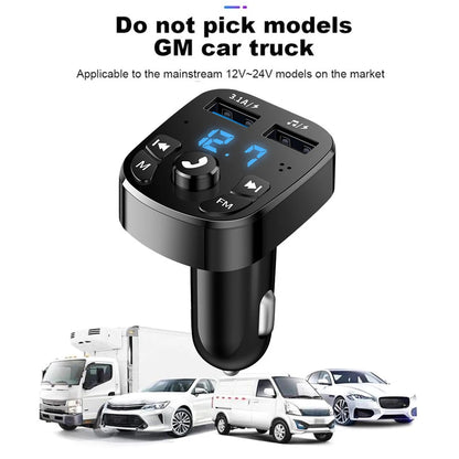 Bluetooth 5.0 Fm Transmitter Car Wireless Fm Radio Modulator Car Kit Dual USB Car Charger Adapters FM Transmitter Receiver