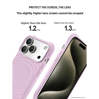 High Quality Solid Color Case For IPhone 17 16 15 14 13 Air Pro Max For Magsafe Liquid Silicone Wave Pattern Anti-Scratch Cover