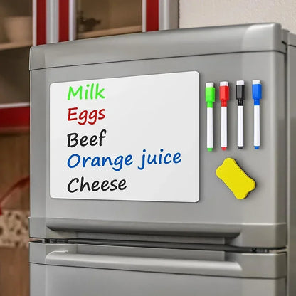 A4 Size Dry Erase Whiteboard for Fridge, Sticker Magnetic Whiteboard, Portable 11.8"x8.2" Planner for Refrigerator