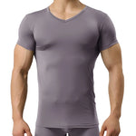 Ice Silk T-Shirt for Men Summer Breathable Short Sleeve Tops Men's Quick Dry T-shirt Trainer Slim Tops
