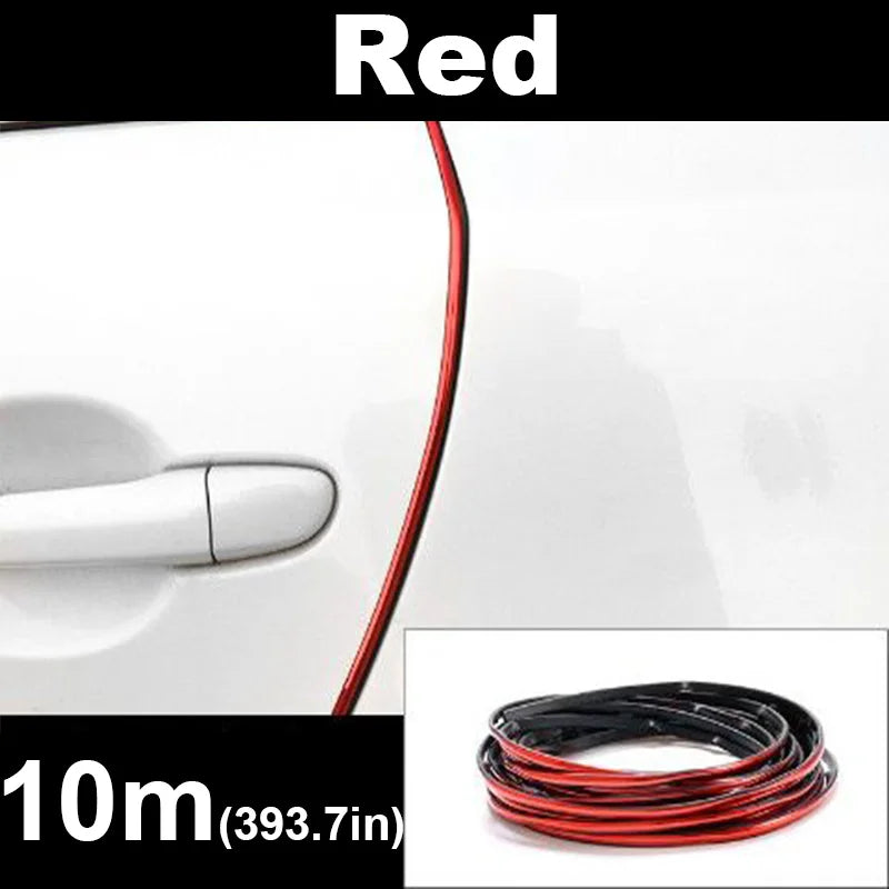 2/5/10M Car Door Edge Scratch Protector DIY Trim Strips Guard Cover Strip Roll Chrome Styling Moulding Trim Strip