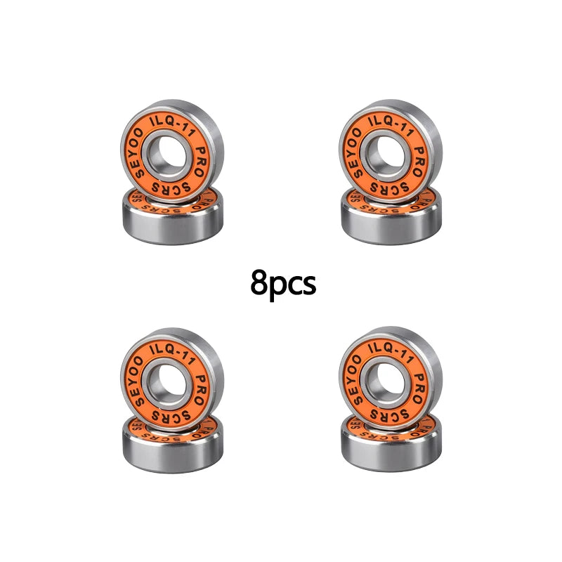 8PC bearings ILQ-11 high-speed bearings are suitable for skateboard, longboard, inline roller skates, and ice skates with low noise