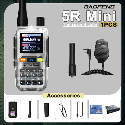Baofeng UV 5R Mini Walkie Talkie Banda Aérea UHF/VHF Doble Vigilancia Doble PTT Programación Bluetooth Tipo-C Camping Radioaficionado Actualización 5R