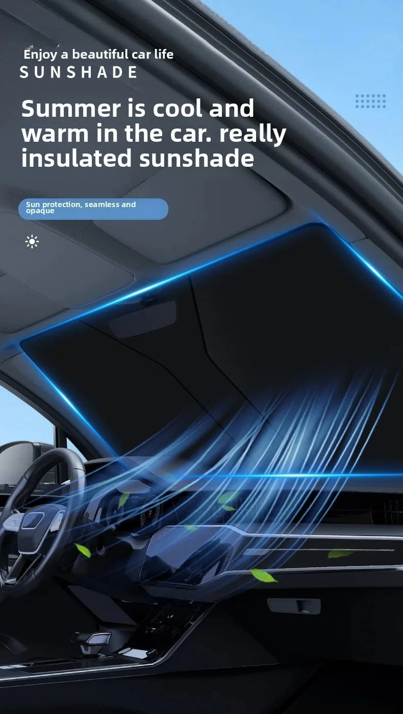 Car Window Sunshade Cover, Sun Shade, Windshield Visor Protector Windscreen Folding, Auto UV Protection Curtain Styling Accessories