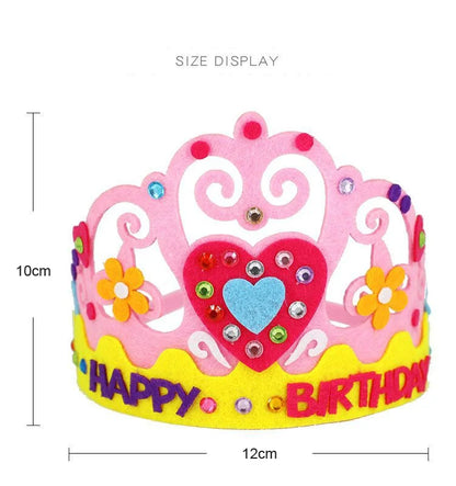 Children's Handmade DIY Crown Headwear Non-woven Kindergarten Creative Craft Material Kit Kids Birthday Gift