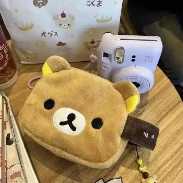 Kawaii Rilakkuma Coin Purse Wallet, Creative Peripheral Korilakkuma CCD Storage Card Bag, Couple Birthday Small Storage Bag Gifts