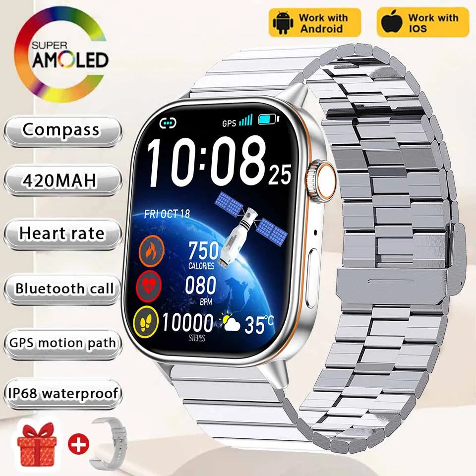 NEW Fashion Built-in 6 Stars GPS Position Smart Watch, Women 2.01'' AMOLED HD Screen IP68 Waterproof Sport  Bracelets For Ladies