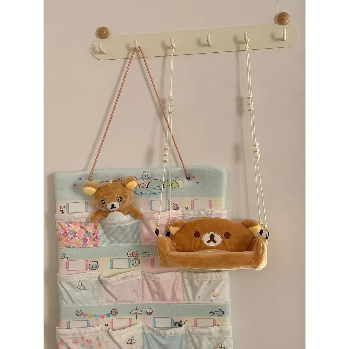 Hot Sale Anime Rilakkuma Expansion Wallet Purse Cartoon Bear Face Small Short Wallets Girls Cute Purses Money Clips Bag Toy gift