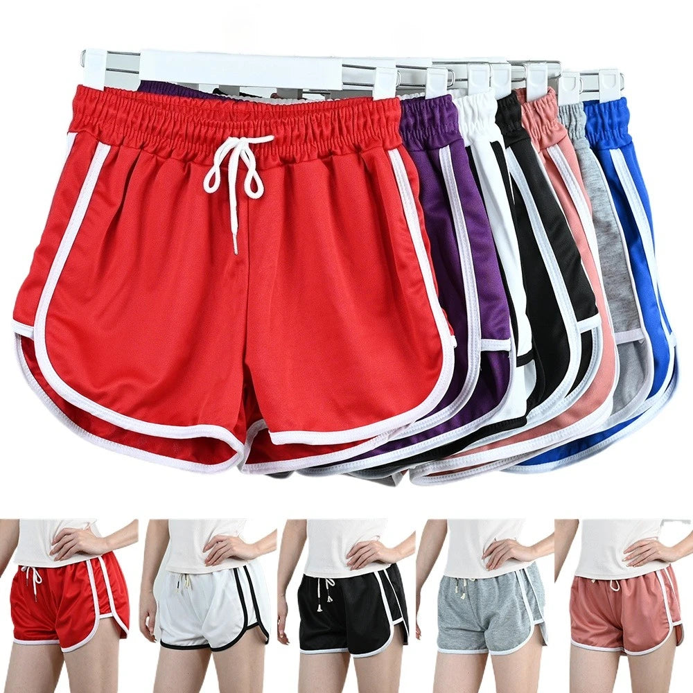 Pantalones cortos elásticos de verano para mujer, informales, de fitness, de correr, deportivos, transpirables, talla grande