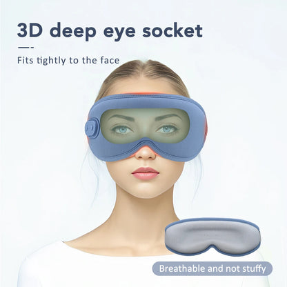 3D Sleep Eye Mask Hot Steam Compress Eyes Cover Vibration Eye Massager Sleeping Electrical Temperature Control Blindfold