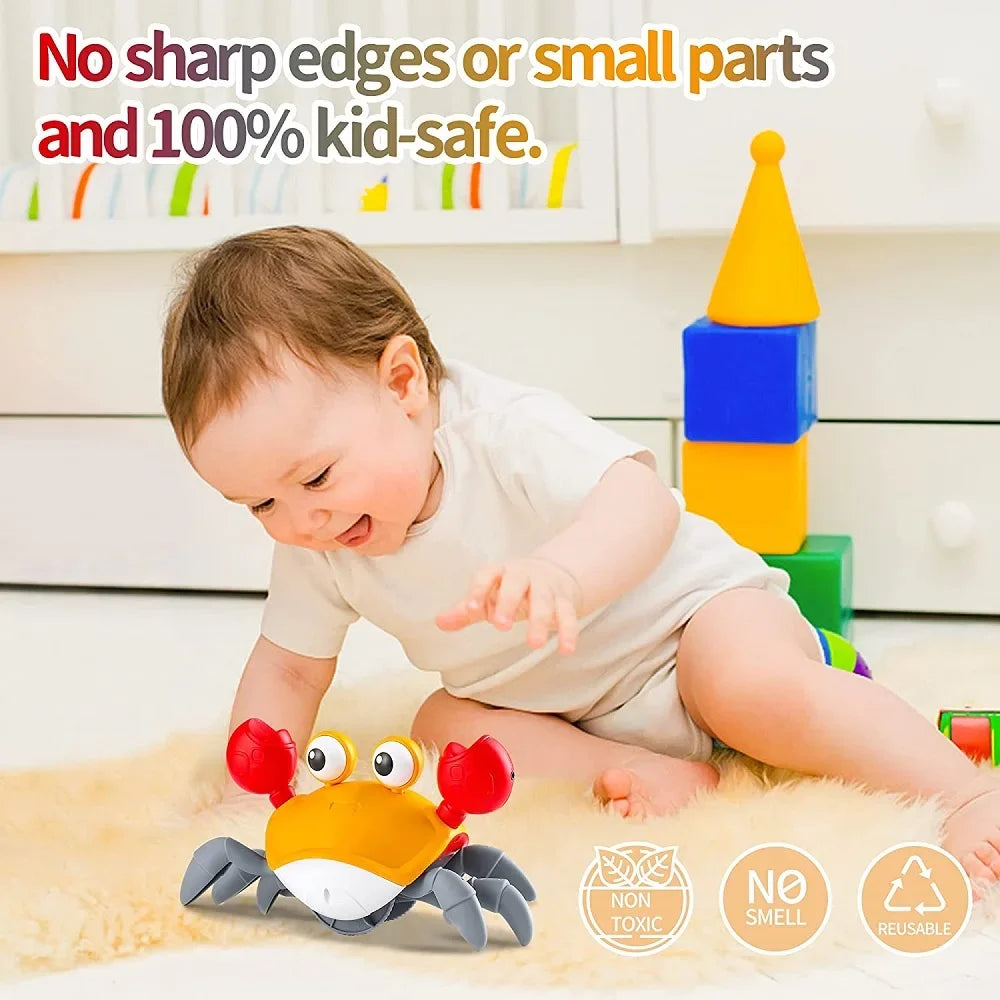 Kids Induction Escape Crab Octopus Crawling Toy Baby Electronic Pets Musical Toys Toddler Moving Avoid Obstacles Toy No Battery