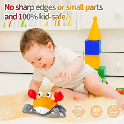Kids Induction Escape Crab Octopus Crawling Toy Baby Electronic Pets Musical Toys Toddler Moving Avoid Obstacles Toy No Battery