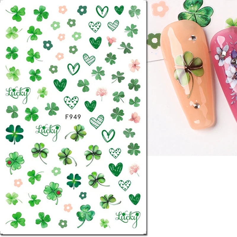 3d Nail Art Decals Tropical Palm Leaves Flowers Laces Faces Adhesive Sliders Nail Stickers Decoration For Nail Manicure