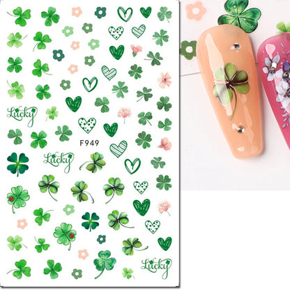 3d Nail Art Decals Tropical Palm Leaves Flowers Laces Faces Adhesive Sliders Nail Stickers Decoration For Nail Manicure
