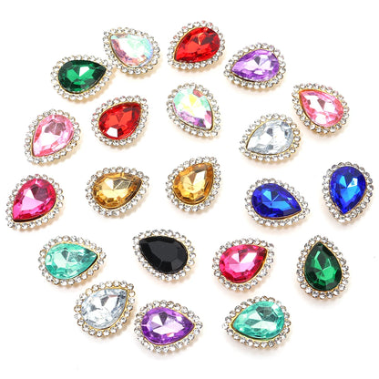 14x18mm, Sunflower Sewing Claw Rhinestones, Crystals Glass Beads, Buttons Stones, Sew On Rhinestone for Clothes, Sewing Accessories