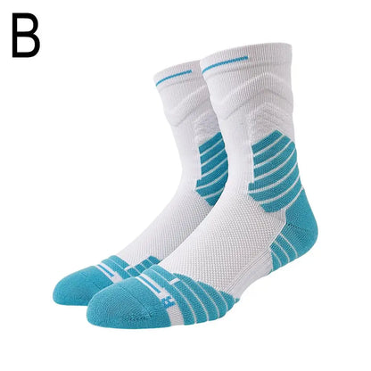 Bullfight 2.0 Men's High-top Sports Towel Basketball Socks, Bottom Practical Professional Long-tube Mid-tube Elite Thick Running Socks