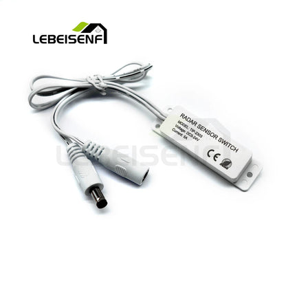 Wood/Glass/Acrylic Partition 5.8GHz Microwave Radar Motion Sensor Hidden Switch for DC5-24V 12V 5A LED Single Color Strip Light