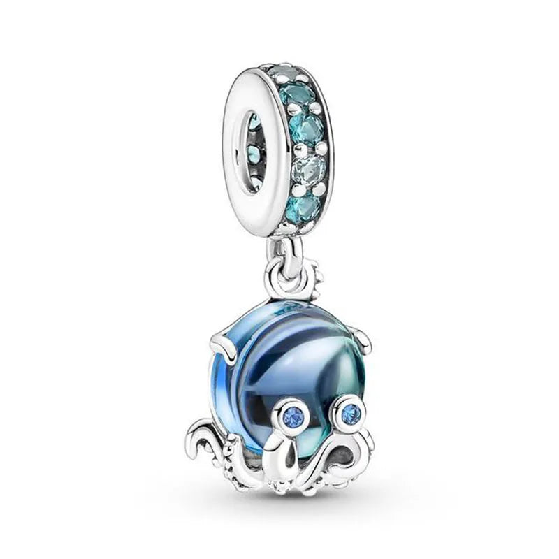 New Hot Selling Blue Pentagram, Butterfly Bead Turtle, Fish Pendant Suitable for European Original Bracelet DIY Exquisite Jewelry