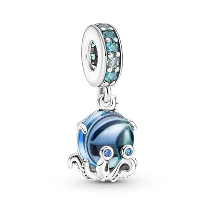 New Hot Selling Blue Pentagram, Butterfly Bead Turtle, Fish Pendant Suitable for European Original Bracelet DIY Exquisite Jewelry