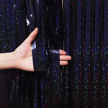 2/3M Party Background Wedding Decoration Foil Fringe Curtain Sequin Bachelorette Photo Backdrop Wall Curtain Birthday Baby Shower