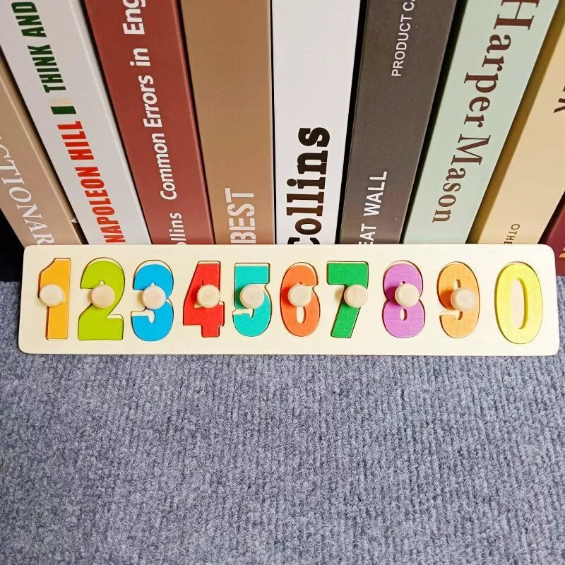 Juguetes Montessori de madera para niños de 1, 2 y 3 años, juegos de combinación de formas de números y alfabetos, juguetes educativos tempranos para niños.