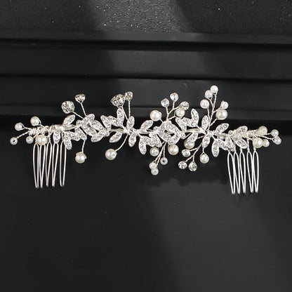 New Crystal Rhinestone Flower Headband, Ribbon Bow Hairband for Bride, Wedding Hair Accessories, Pearl Head Flower Headbands, Women Headwear