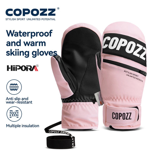 3M Thinsulate Thick Adult Teenage Professional Snowboard Ski Gloves, Windproof Winter Warm Thermal Snow Mittens, Snowmobile Gloves, COPOZZ