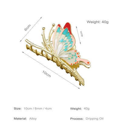 10cm Metal Butterfly Hair Claw Clip Fashion Shark Hair Clip for Women Girls Hair Accessories