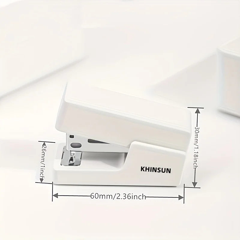 KHINSUN Mini Stapler Set, Portable Color Paper Binding Machine, Use 24/6 26/6 Staples Fashion, Stationery Office Supplies