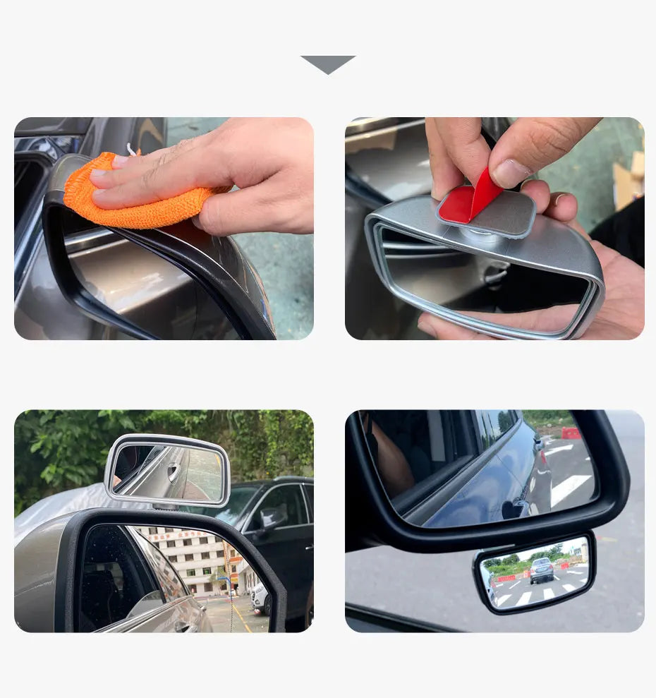 360 Degree Adjustable Wide Angle Side Rear Mirror Blind Spot Convex Mirrors for Car Reverse Parking Auxiliary Rear View Mirror