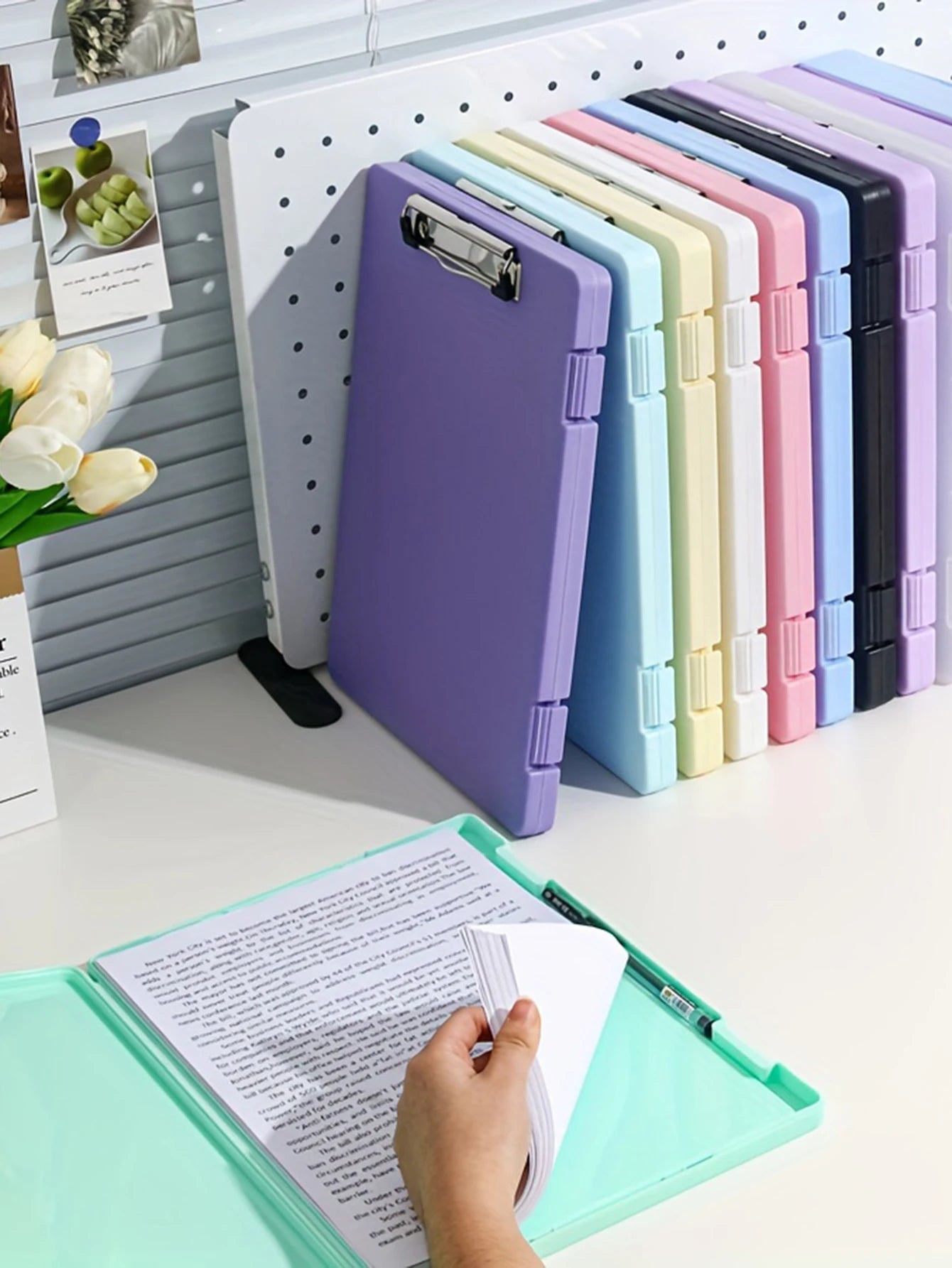 1Pc, A4 writing board file box, 2-in-1 A4 document and photo multifunctional storage box, portable organization tool for office