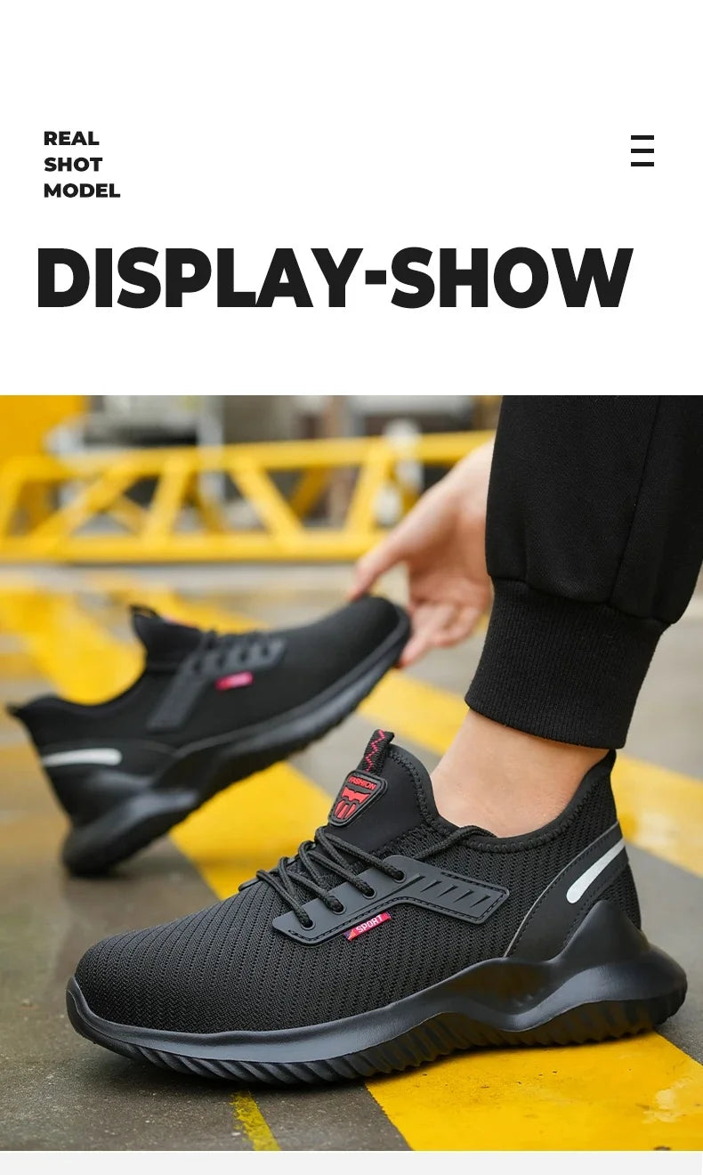Lightweight Safety Shoes Men Steel Toe Sneakers Puncture Proof Breathable Safety Boots Man Dangerous Construction Work Foorwear