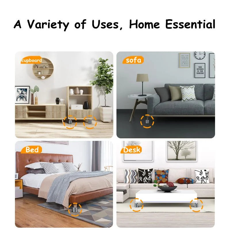 2/4Pcs, Metal Furniture Leg Booster Pad, Bed Riser, Height Adjustable Sofa Feet, Washing Machine Leg Cusion