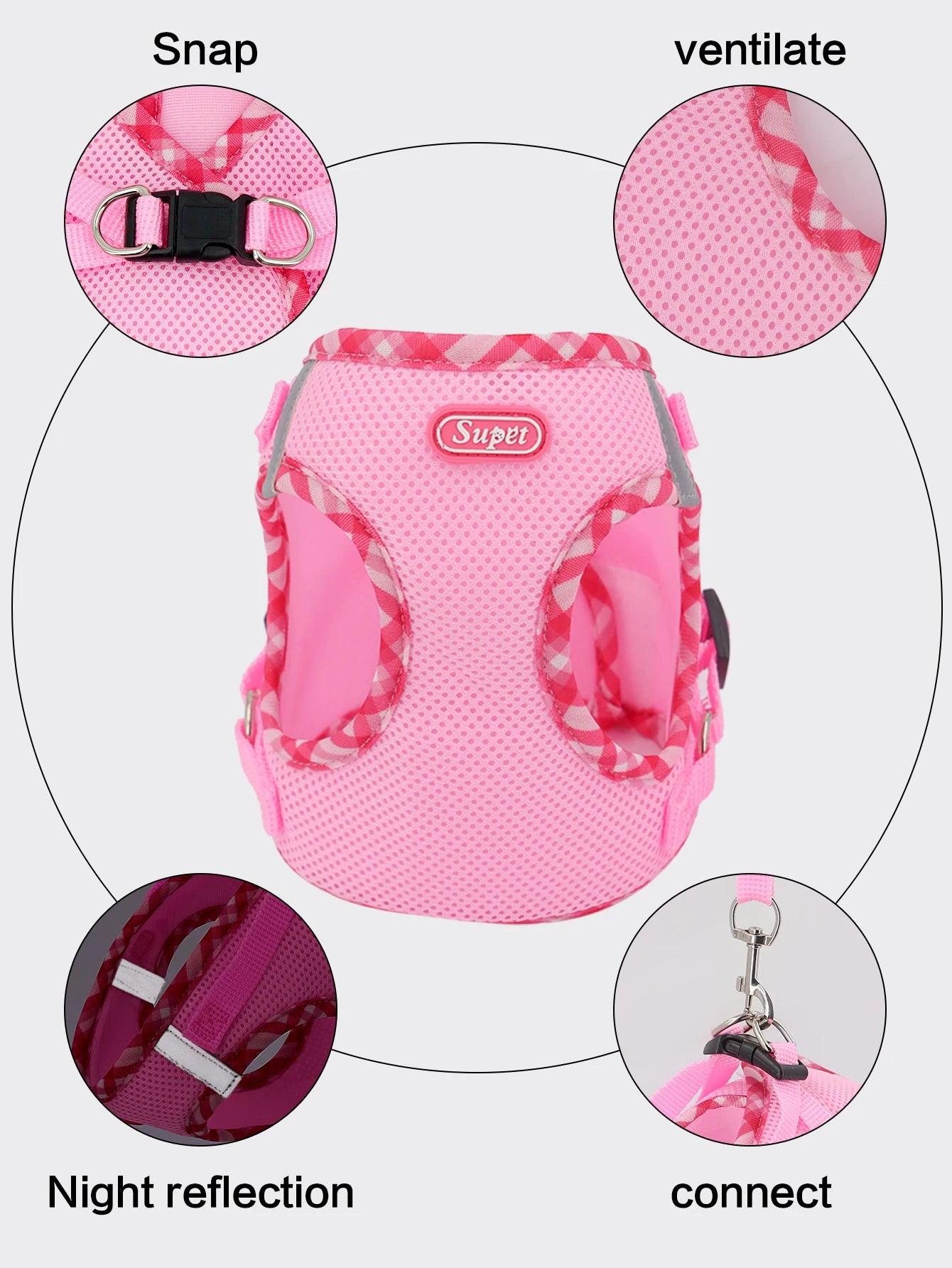 1pc Dog Harness, Anti-Pull, Pet Harness, Adjustable, Easy to Control, Suitable for Small, Medium Dogs