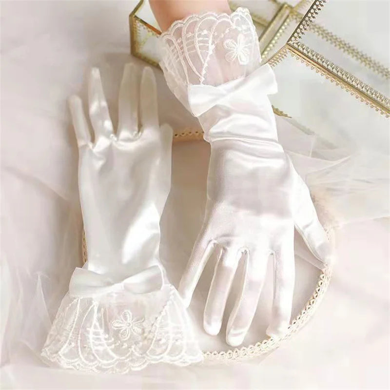 Sexy Transparent Black White Mesh Tulle Glove, Spring Summer Thin Short Glove, Party Dancing Dress Wedding Glove, Lolita New