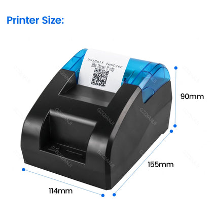 58MM Desktop POS Cashier Printer USB Bluetooth Thermal Receipt Printer Restaurant Sales Kitchen Bill Printing for Mobile Windows