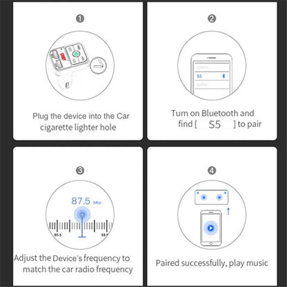 Bluetooth 5.0 Fm Transmitter Car Wireless Fm Radio Modulator Car Kit Dual USB Car Charger Adapters FM Transmitter Receiver