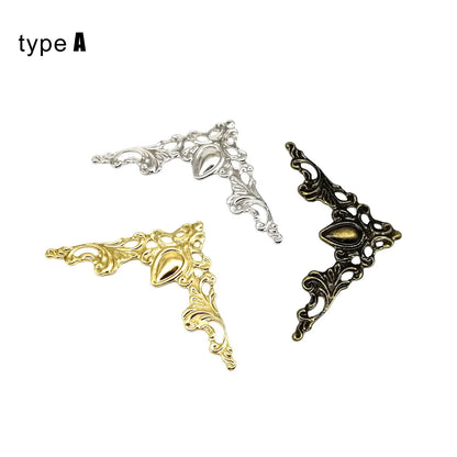 12pcs Metal Decorative Corner Cover Edge Protector for Book Scrapbook Photo Album Frame Jewelry Chest Gift Wine Wooden Box Case
