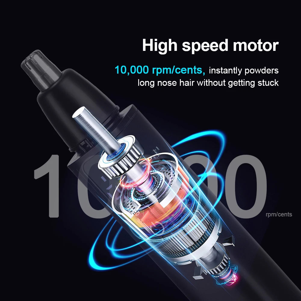 Electric Nose Hair Trimmer For Men Women, High Speed Motor Hair Remover, Lips Eyebrows Razor R Type Cutter Head Trimmer for Nose