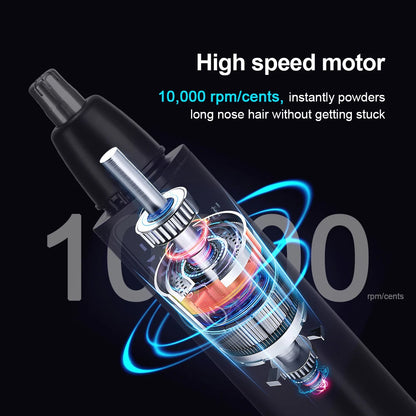 Electric Nose Hair Trimmer For Men Women, High Speed Motor Hair Remover, Lips Eyebrows Razor R Type Cutter Head Trimmer for Nose