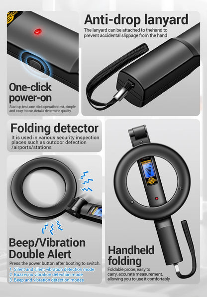 Metal Detector Handheld Beep Vibration Alarm ANENG DM3005B Airport Security Wall Circuit Check Gold Treasure Hunting Tool
