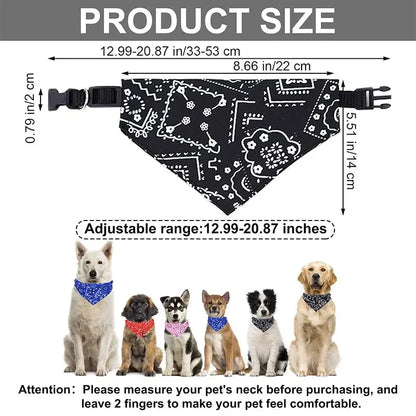 Dog Bandana Collar Detachable Dog Bandanas Scarf Collar Washable Dog Triangle Bibs Collars for Small Medium Dogs Cats