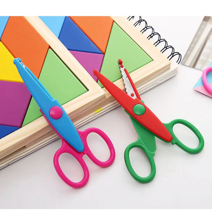 Mr.paper 6 Styles Minimalistic Lace Scissors Wavy Pattern Small Round Head Children Special Student Art Tool Stationery Scissor