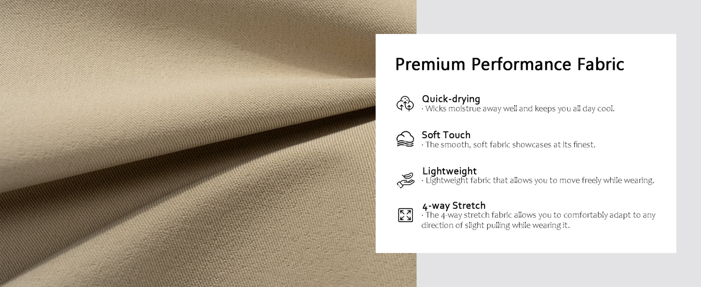 Golf Quick Dry Shorts, Men Stretch Lightweight Dress, Work Casual Shorts with 4 Pockets, Flat Front Hiking Shorts, TACVASEN