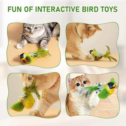 Pet Toy Cat Plush Toy Emulates the Sound Bird to Amuse the Cat Elastic Rope to Relieve Boredom and Resist Scratching and Biting