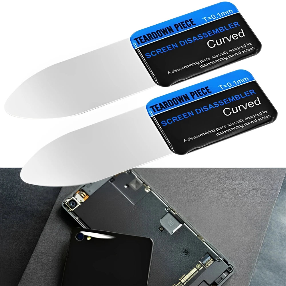 1-5Pcs Mobile Phone Curved LCD Screen Spudger Opening Pry Card Tools Ultra Thin Flexible Mobile Phone Disassemble Steel Metal
