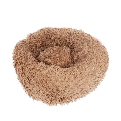 40-90cm Round Pet Bed for Large Dog Bed Super Soft Cat Bed Long Plush Dog House for Medium Dog House Winter Warm Sleeping