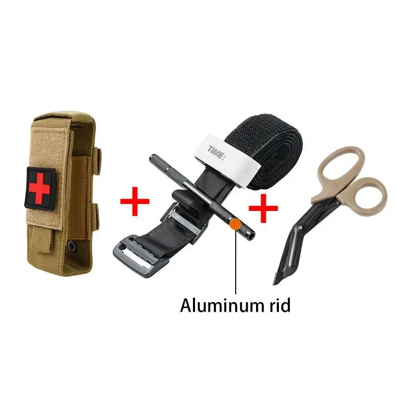 First Aid Kit Tourniquet Molle Survival Set Pouch Nursing Holder Scissors Bag Outdoor Equipment