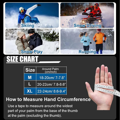 GTUBIKE Winter Warm Gloves for Outdoor Cycling Skiing Thickened Cold-Resistant Gloves Waterproof Touch Screen Camping Equipment